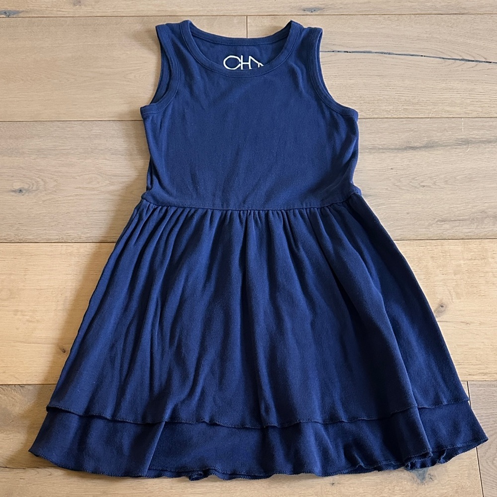 Chaser Charming Navy Sleeveless Kids Dress